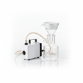 Complete vacuum filtration setup with diaphragm pump, Büchner funnel and filtering flask on white background